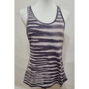 Nike Dry Fit zebra gray white print racerback tank top size large